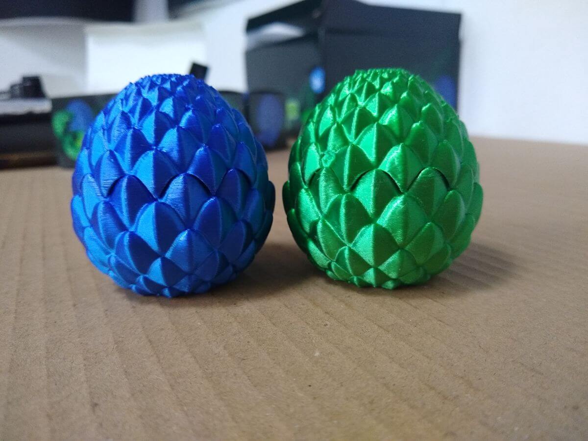 Support structure residue detail on 3D printed dragon egg