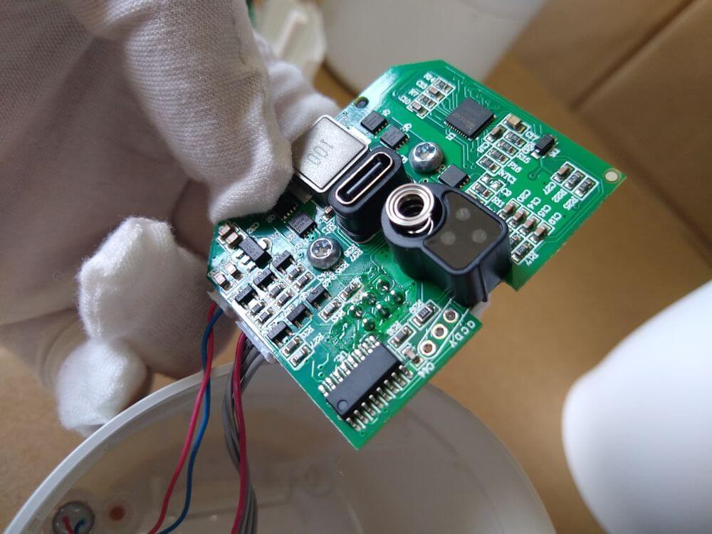 Solder point detail — micro-close-up of PCB solder joints showing quality workmanship
