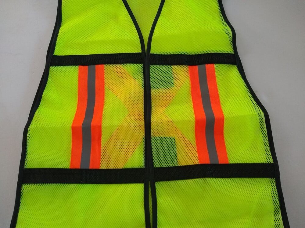 Safety vest - Velcro misalignment close-up showing mismatched positions