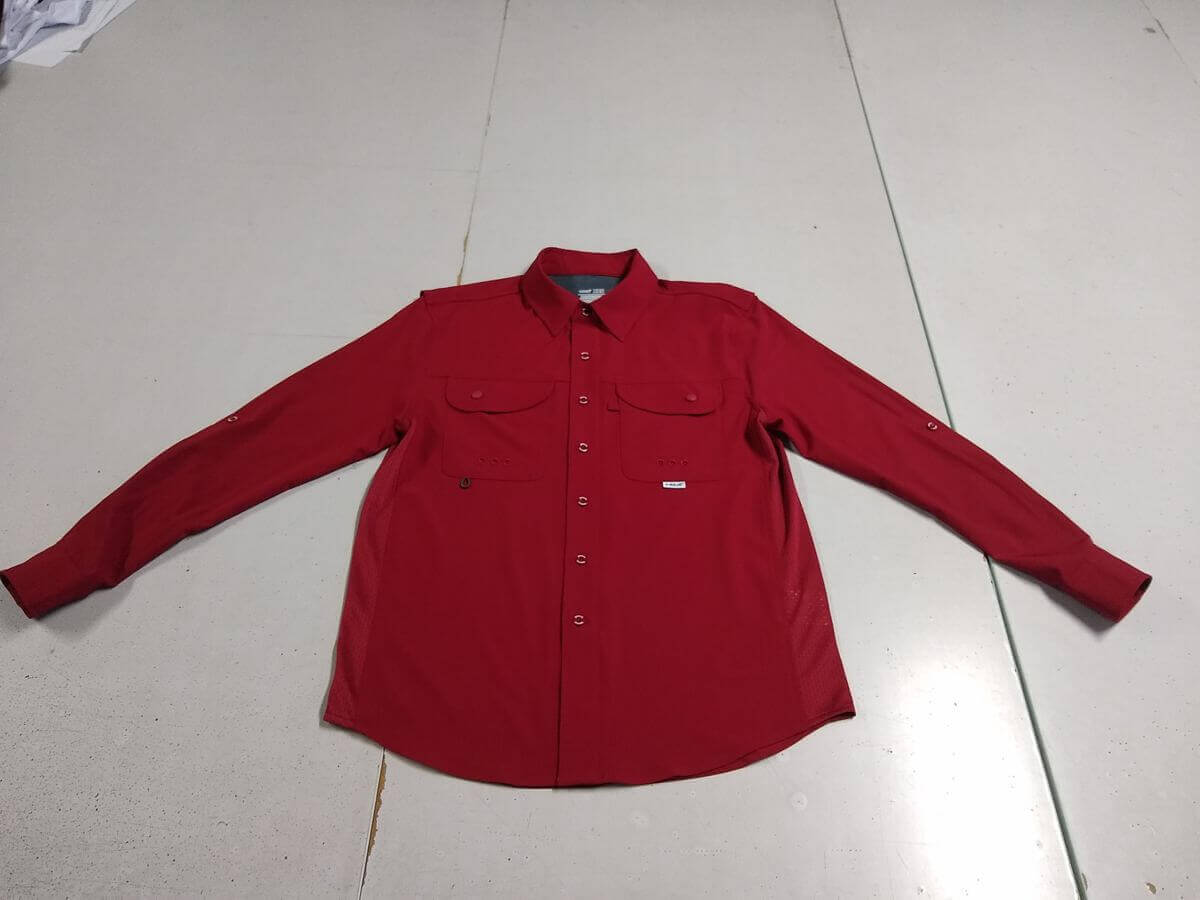 Finished premium shirts — product detail of button-down shirts