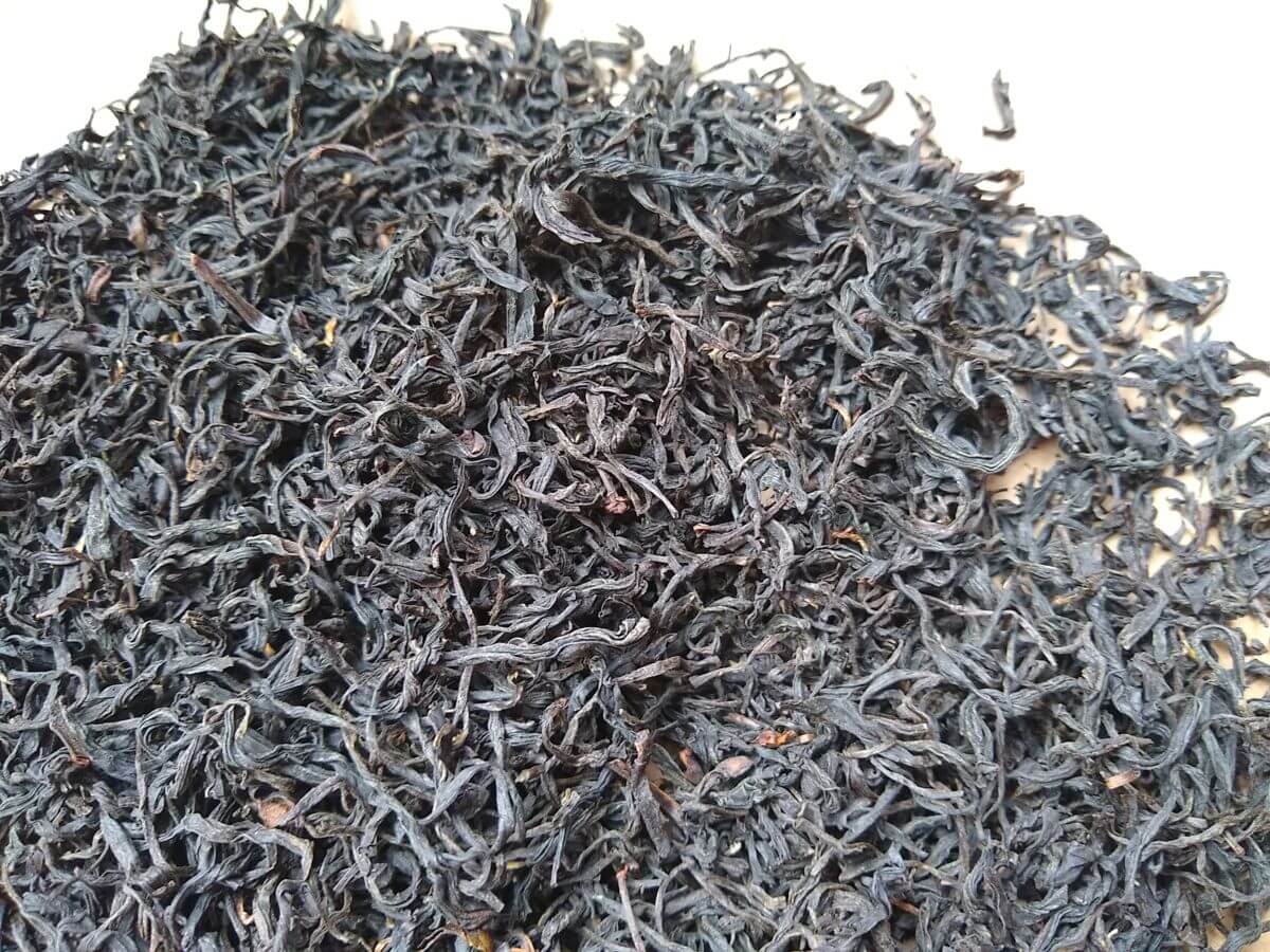 Finished black tea products close-up