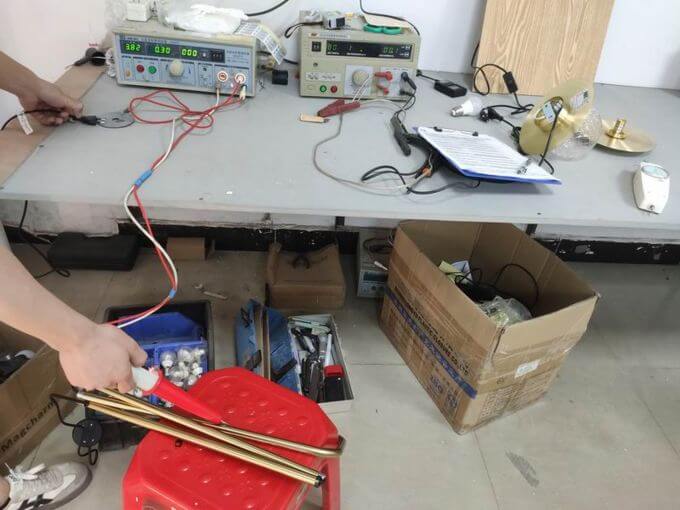Electrical inspection in China: dielectric withstand test setup with linked pins