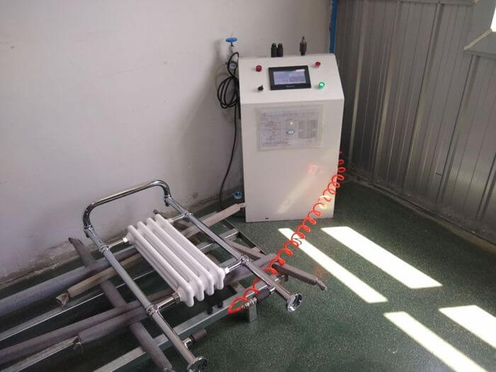 Building materials inspection in China: heated towel rail pressure test connections and readings