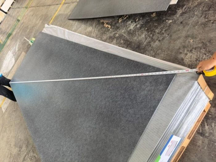 Building materials inspection in China: marble slab diagonal measurement on second slab