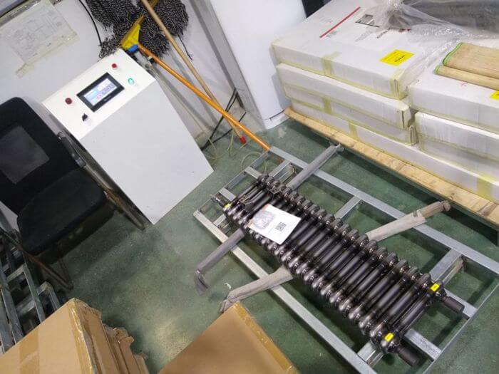 Building materials inspection in China: radiator pressure test setup and gauge verification