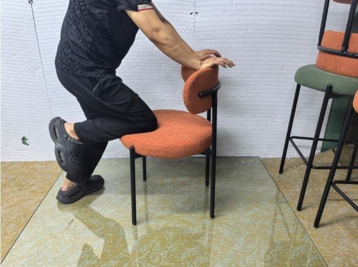 Furniture inspection in China: chair stability test with weights