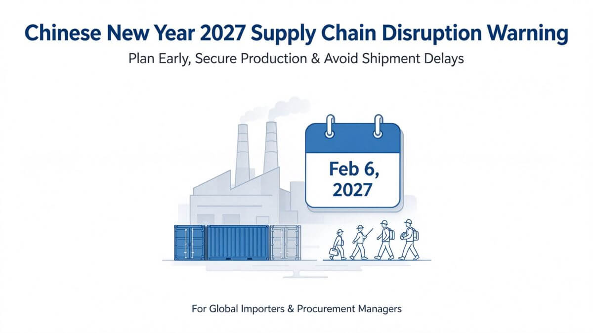 Chinese New Year 2027 supply chain disruption warning: factory, containers and 6 Feb calendar