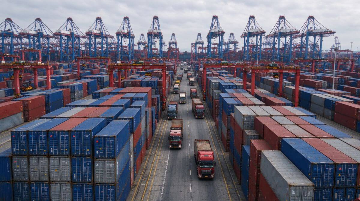Container port at dusk: pre-CNY logistics crunch on trucking, port and customs capacity
