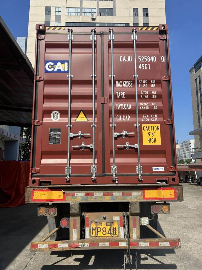 Container loading check completed at China factory warehouse