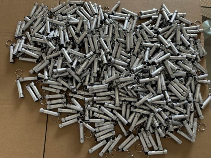 Defective units segregated in the red zone during a full inspection and sorting assignment in China