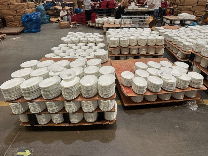 Full inspection and sorting: inspected units waiting to be packed on the factory line